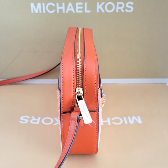 Michael Kors Jet Set Item Large EW Zip Chain Crossbody Handbag Red Clay Ombre MK - Picture 5 of 7